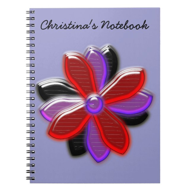 Caderno Espiral Notebook Personalizável com Flor de Margarida Bril (Frente)