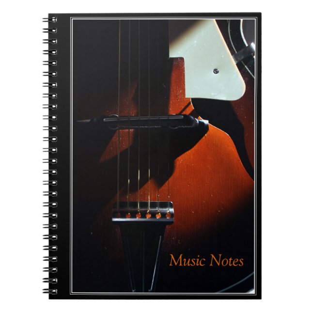 Caderno Espiral Notebook personalizável com notas de música de gui (Frente)