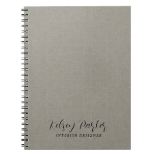 Caderno Espiral Notebook personalizável com textura sutil do Tecid
