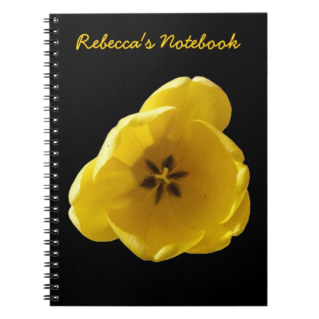 Caderno Espiral Notebook Personalizável com Tulip Amarelo (Frente)
