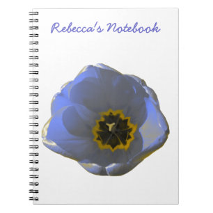 Caderno Espiral Notebook Personalizável com Tulipas Azul e Amarel