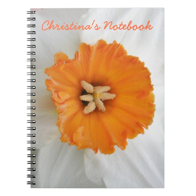 Caderno Espiral Notebook personalizável Daffodil branco (Frente)