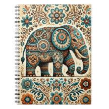 Notebook Personalizável Floral Elephant