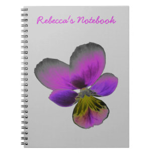 Caderno Espiral Notebook personalizável Pansy Dark Roxo