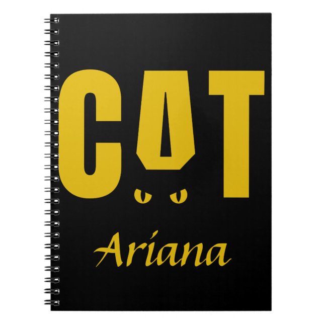 Caderno Espiral notebook personalizável para amantes de gatos (Frente)