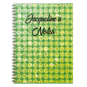 Caderno Espiral Notebook Pessoal Verde Feminino Bonito com Nome