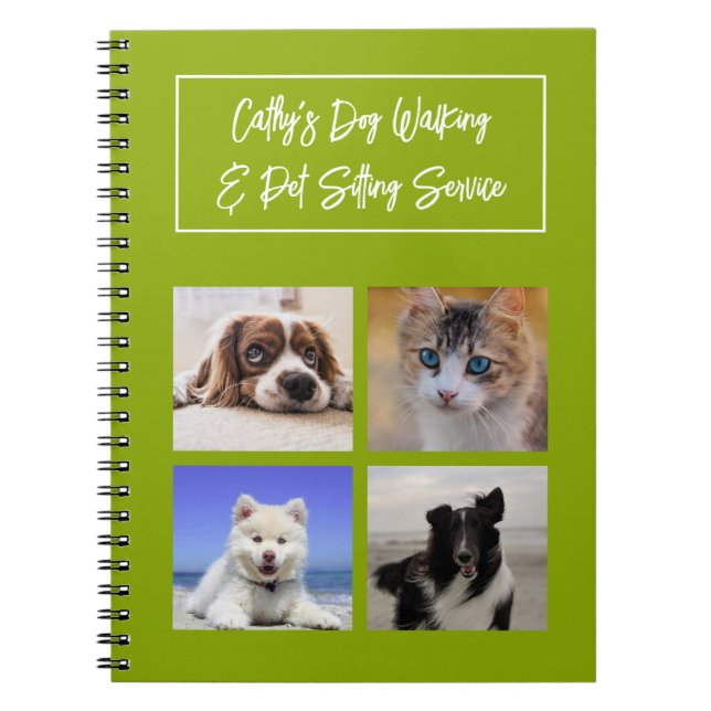 Caderno Espiral Notebook Pet Sitting Dog Walker Care (Frente)