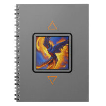 Notebook Phoenix, notebook espiral de Cobrir Cinza