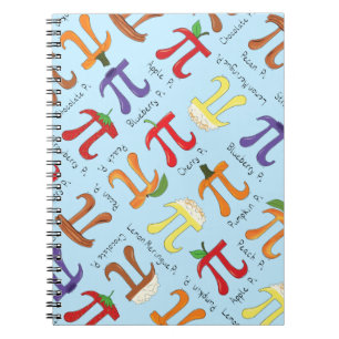 Caderno Espiral Notebook Pi Menu Cute Math Pi Day