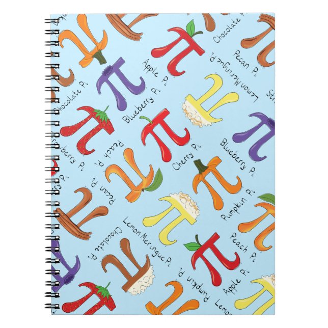 Caderno Espiral Notebook Pi Menu Cute Math Pi Day (Frente)