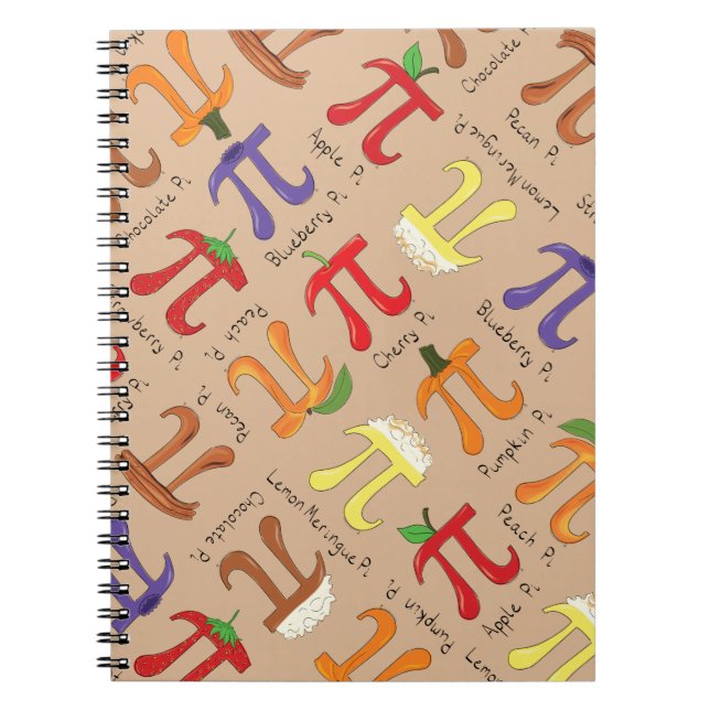 Caderno Espiral Notebook Pi Menu Cute Math Pi Day (Frente)