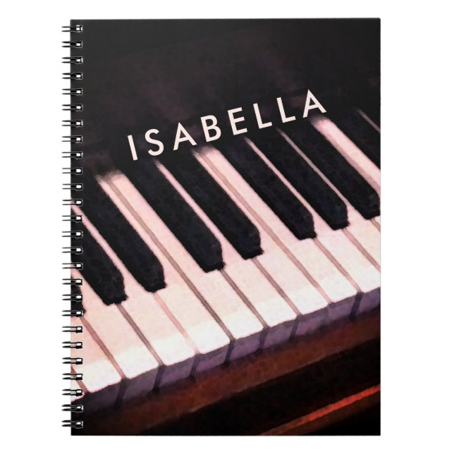 Caderno Espiral Notebook Piano Personalizado (Frente)