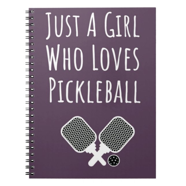 Caderno Espiral Notebook Pickleball Oferece Meninas Bonitas Rosa (Frente)