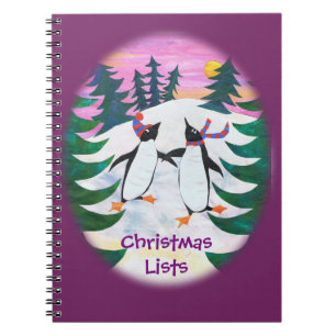 Caderno Espiral Notebook Pinguins de Pele Bonita para Personalizar