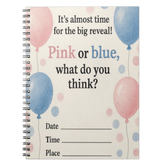 Caderno Espiral Notebook "Pink and Blue Balloons