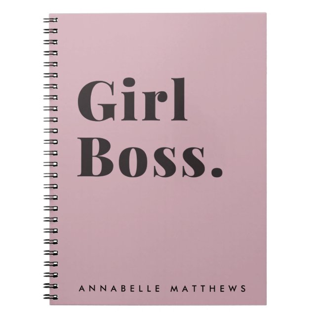 Caderno Espiral Notebook Pink Girl Boss Babe Small Business Owner (Frente)