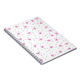 Caderno Espiral Notebook Pink Hearts