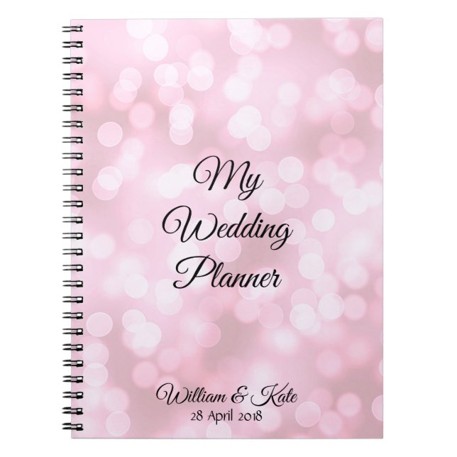 Caderno Espiral Notebook Pink Personalizado com Planner de Casamen (Frente)