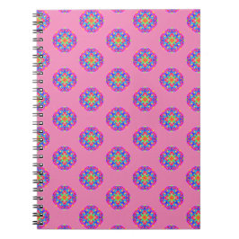Caderno Espiral Notebook Pink Star Mandala Padrão Boho