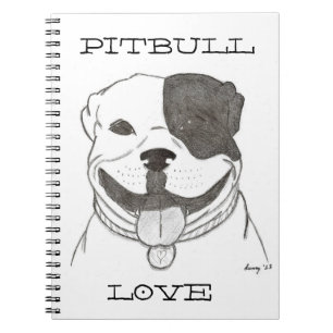 Caderno Espiral Notebook Pitbull Love