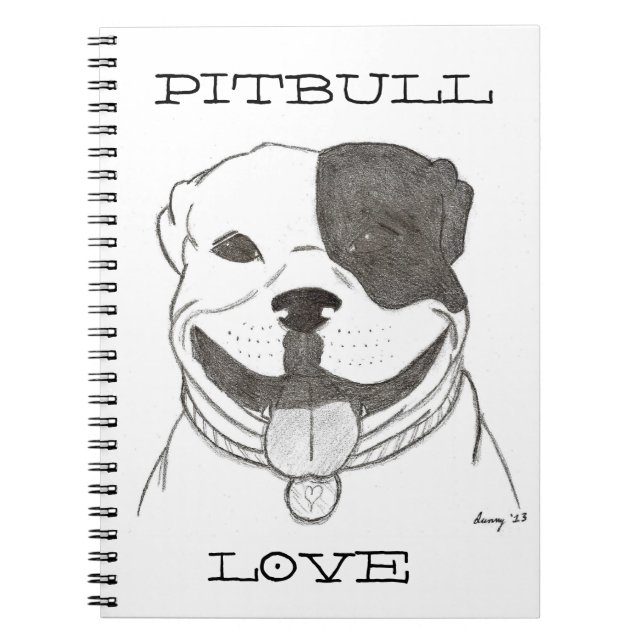 Caderno Espiral Notebook Pitbull Love (Frente)