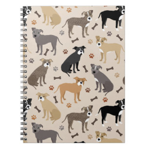 Caderno Espiral Notebook Pitbull Paws e Bones