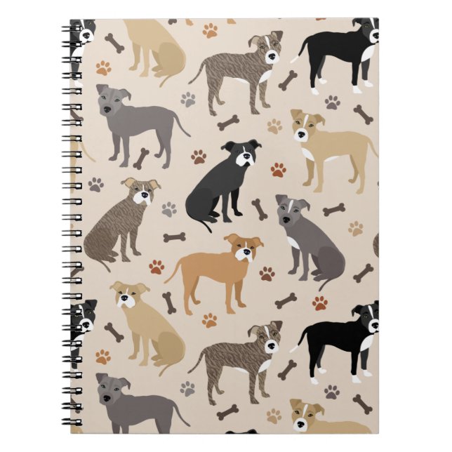 Caderno Espiral Notebook Pitbull Paws e Bones (Frente)