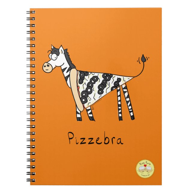 Caderno Espiral Notebook Pizzebra Pizza Zebra (Frente)