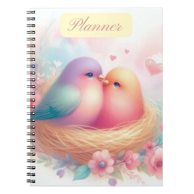 Caderno Espiral Notebook/Planejador Lovebird (Frente)