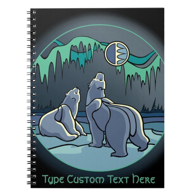 Caderno Espiral Notebook Polar Bear Personalizado Bear Art Noteboo (Frente)