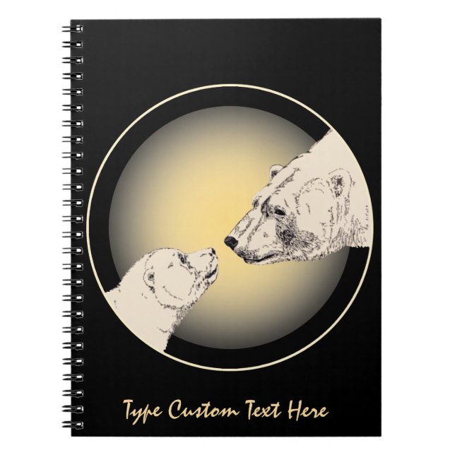 Caderno Espiral Notebook Polar Bear Personalizado Bear Art Noteboo (Frente)
