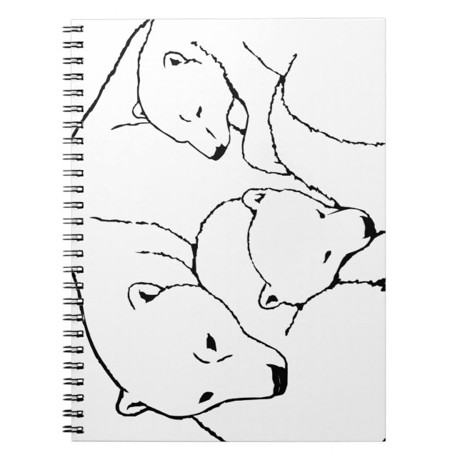 Caderno Espiral Notebook Polar Bear Twins Bear (Frente)