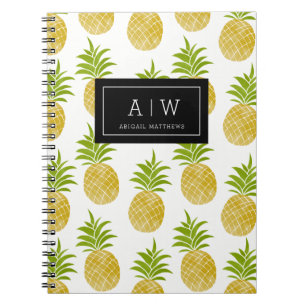 Caderno Espiral Notebook Posh Pineapple Monograma