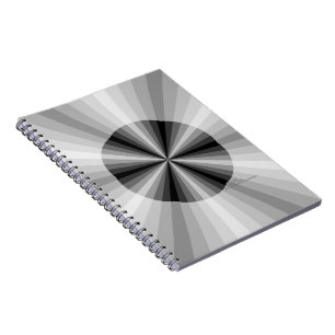 Caderno Espiral Notebook preto com ilusão óptica