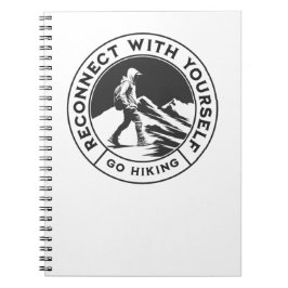 Caderno Espiral Notebook preto de caminhada e branco