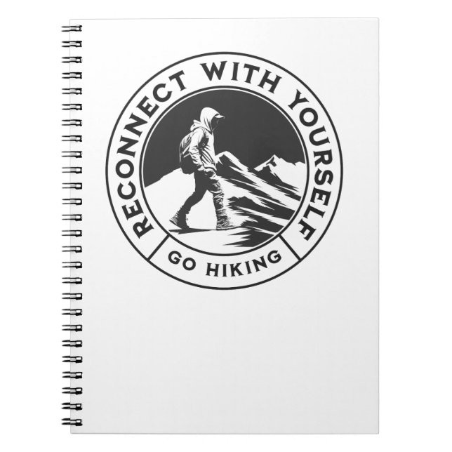 Caderno Espiral Notebook preto de caminhada e branco (Frente)