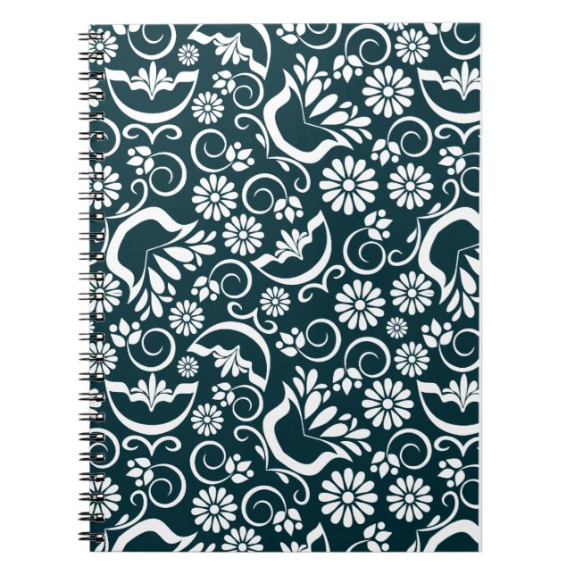 Caderno Espiral Notebook preto e branco elegante (Frente)