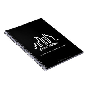 Caderno Espiral Notebook preto escuro com Design minimalista branc