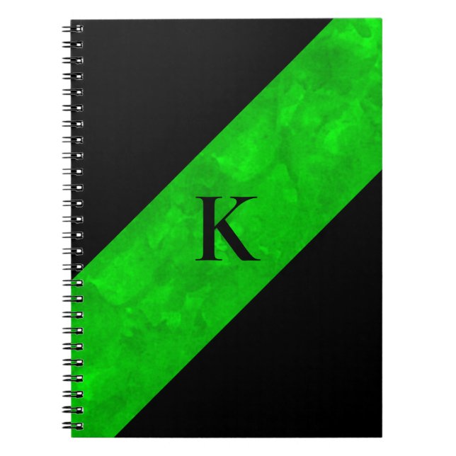 Caderno Espiral Notebook preto monograma (Frente)