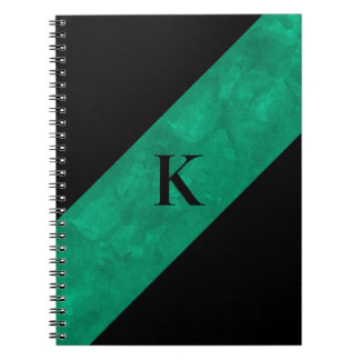 Caderno Espiral Notebook preto monograma