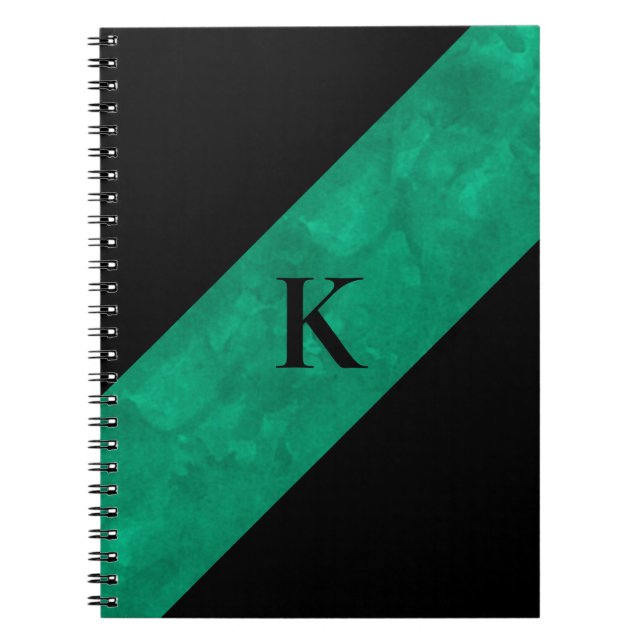 Caderno Espiral Notebook preto monograma (Frente)