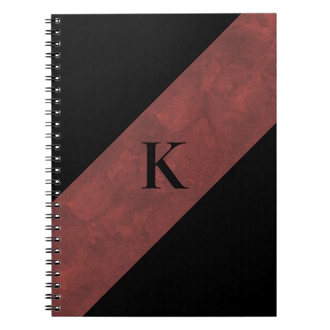 Caderno Espiral Notebook preto monograma (Frente)