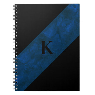Caderno Espiral Notebook preto monograma