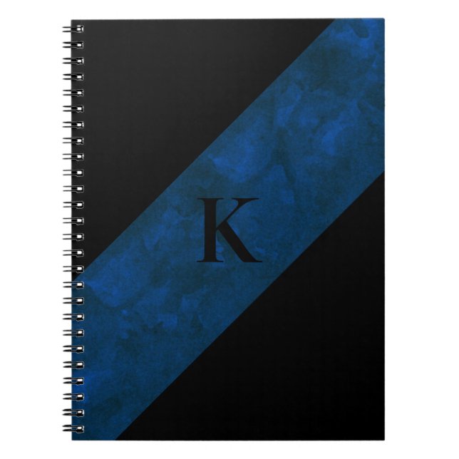 Caderno Espiral Notebook preto monograma (Frente)