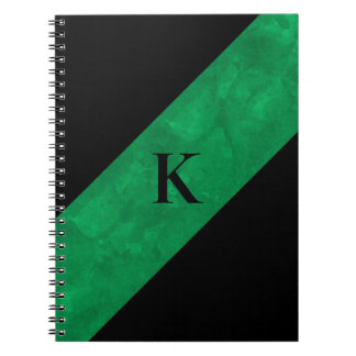 Caderno Espiral Notebook preto monograma