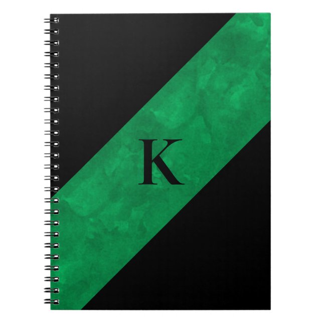 Caderno Espiral Notebook preto monograma (Frente)