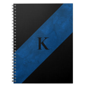 Caderno Espiral Notebook preto monograma