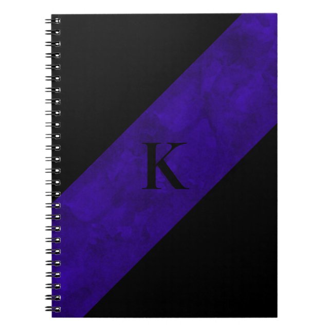 Caderno Espiral Notebook preto monograma (Frente)