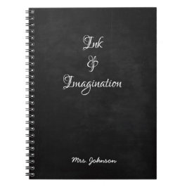 Caderno Espiral Notebook preto na tinta e na imaginação