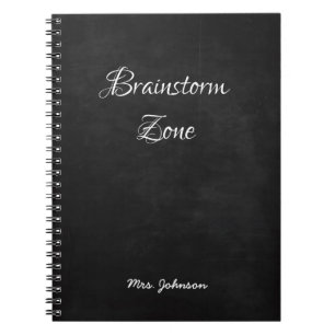 Caderno Espiral Notebook preto na zona do Brainstorm